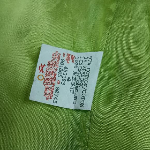 Citrine Coat Womens 4 Green Floral Print Long Duster Jacket Lined Pockets Spring - Picture 12 of 13